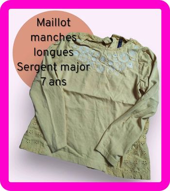 Maillot manches longues fin sergent major taille 7 ans en très bon état
