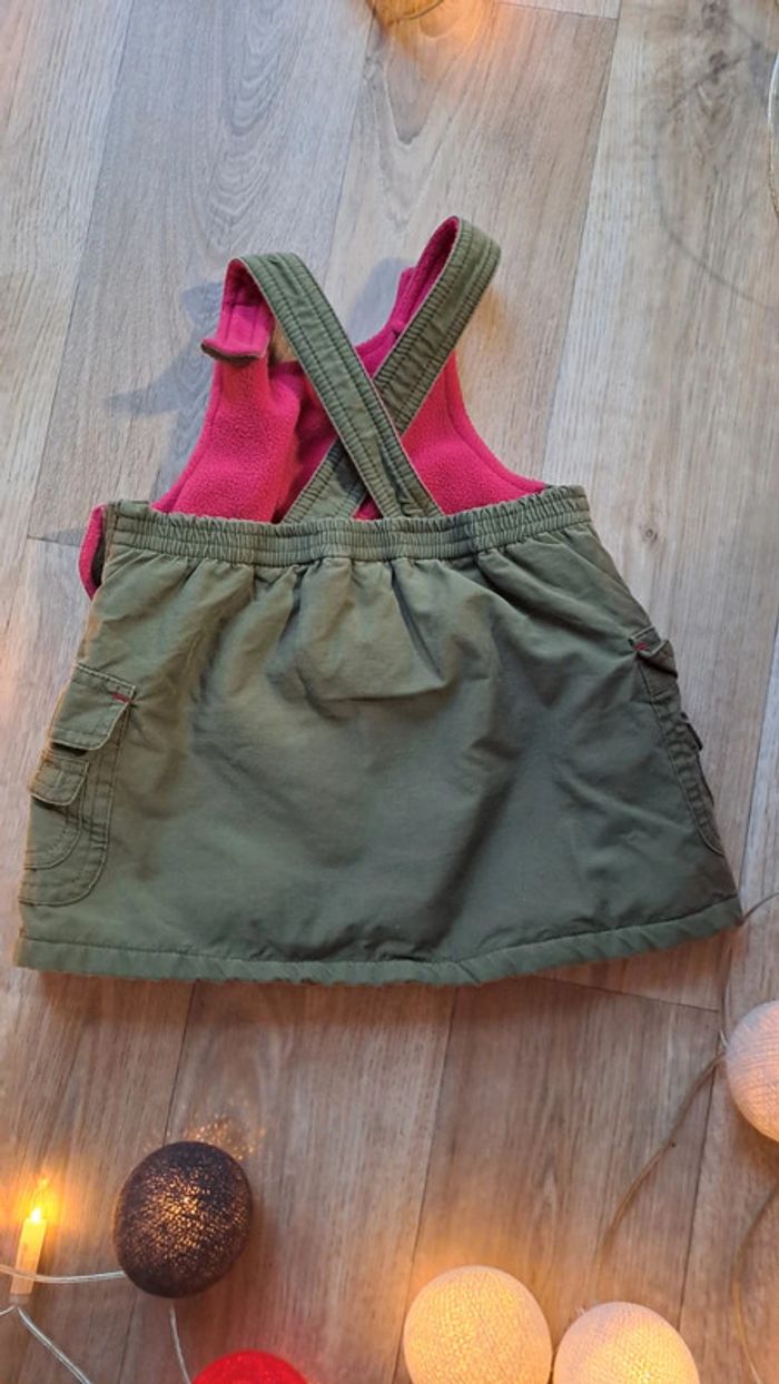 Robe kaki polaire rose Cadet Rousselle taille 3 mois - photo numéro 3