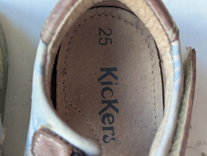 Sandales ouvertes en cuir marron et beige Kickers – Taille 25 - photo numéro 4