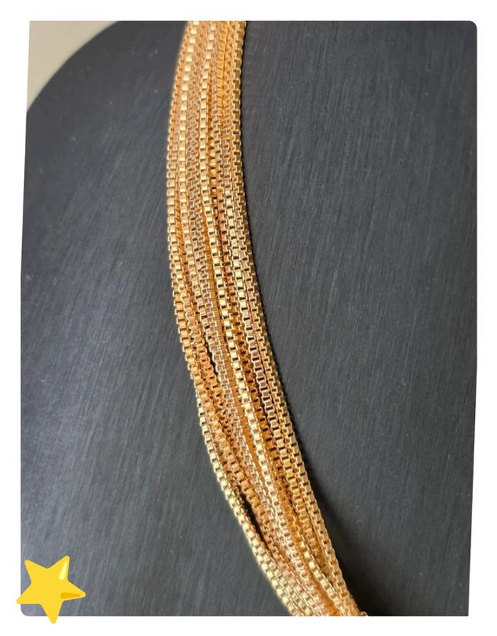Collier multi chaine vénitienne acier inoxydable dorée avec boule - photo numéro 5