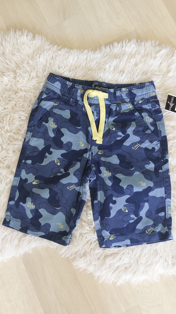 Short bleu à motifs 7 ans