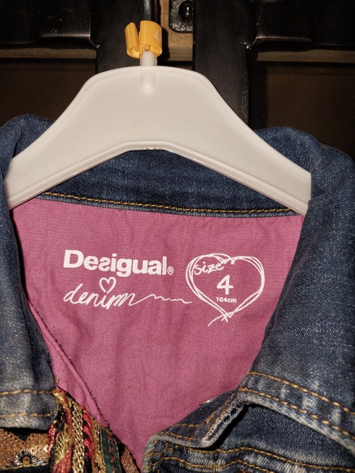 Veste en jean et paillettes Desigual 4 ans fille - photo numéro 5