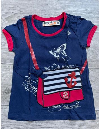 Tshirt Desigual  18 mois motif sac à main bleu marine, rouge, marinière