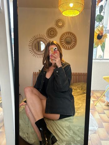 Veste en jean noir taille 36