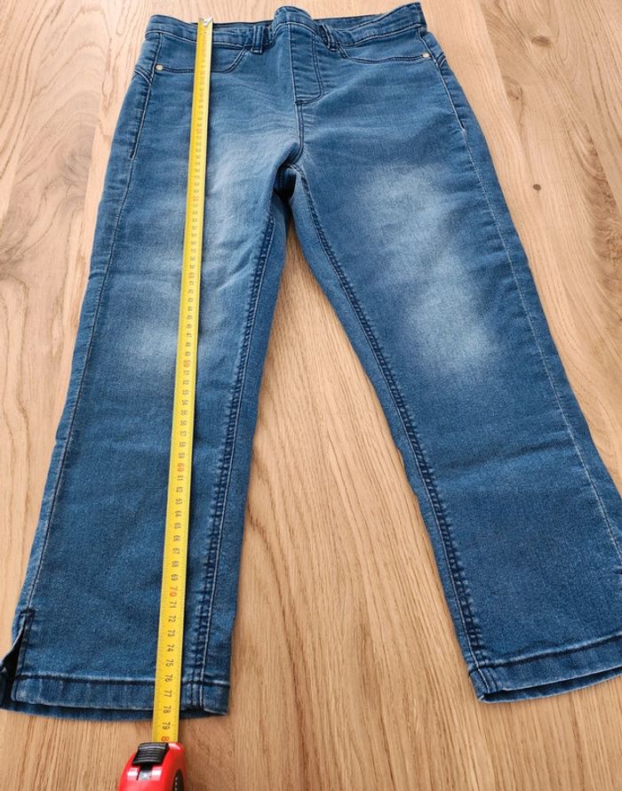 pantacourt pantalon 7/8 ème stretch bleu en jean taille 38 Mosquitos excellent état - photo numéro 4