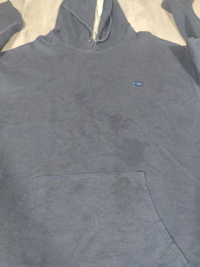 Sweat à Capuche Champion Bleu Marine Logo Brodé Taille 2XL Homme - photo numéro 9