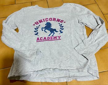 Tshirt ml gris à licorne 10 ans kiabi