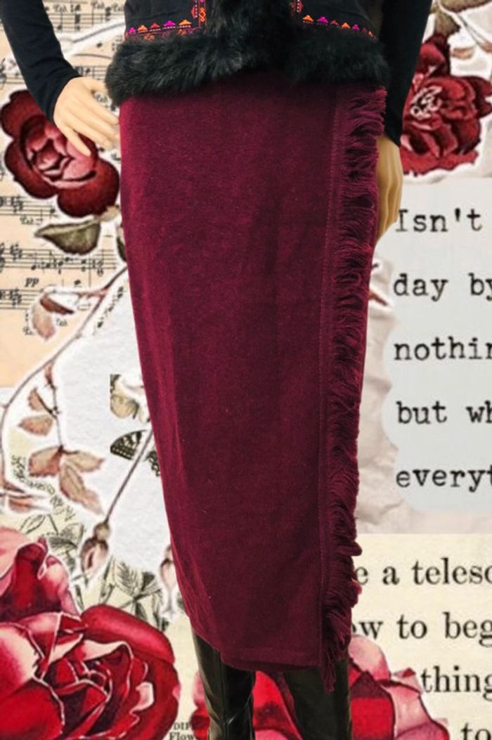 🌹🧶Magnifique jupe longue de qualité vintage pure laine vierge Benetton long wool skirt🧶🌹 - photo numéro 6