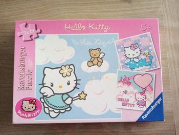 coffret 3 puzzles 49 pièces hello kitty