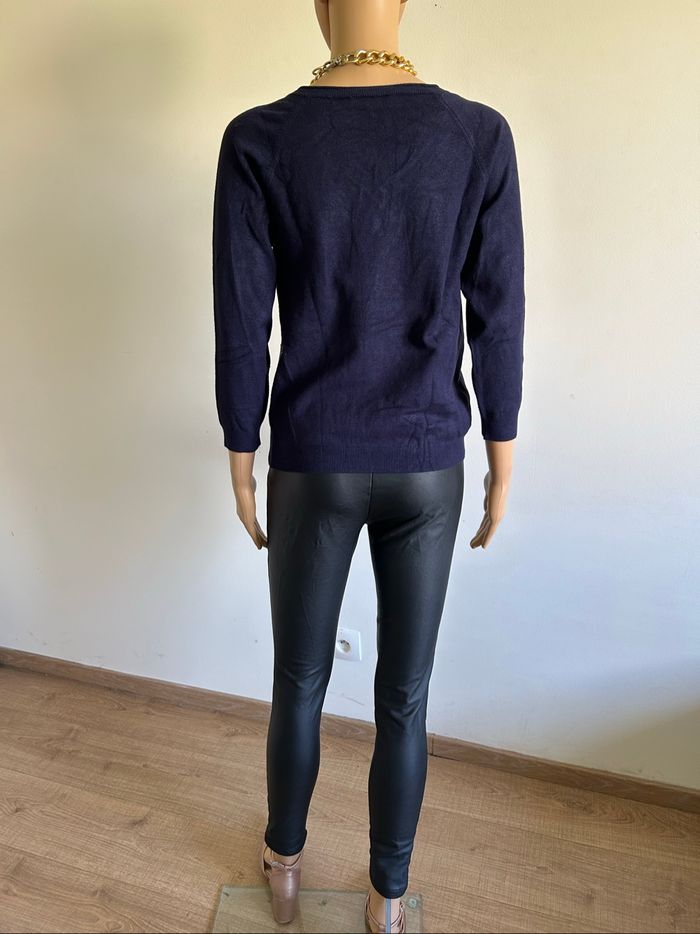 Pull bleu marine avec strass Morgan taille XS TBE - photo numéro 6