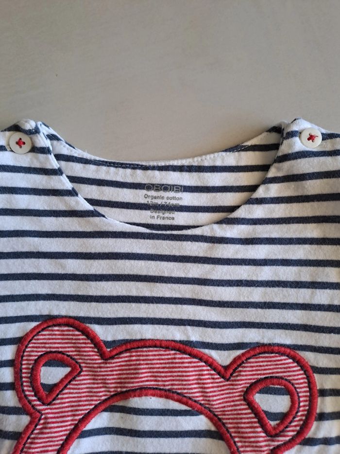 T-shirt marinière ML 12M Tape à l œil Obaidi - TBE - photo numéro 2
