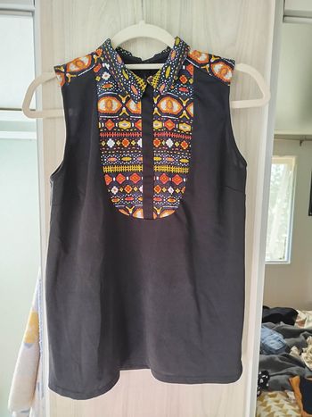 Super top motifs ethniques brodés 