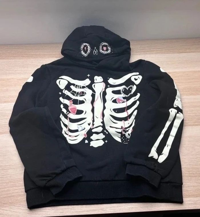 Sweat à capuche halloween phosphorescent 8 ans - photo numéro 3