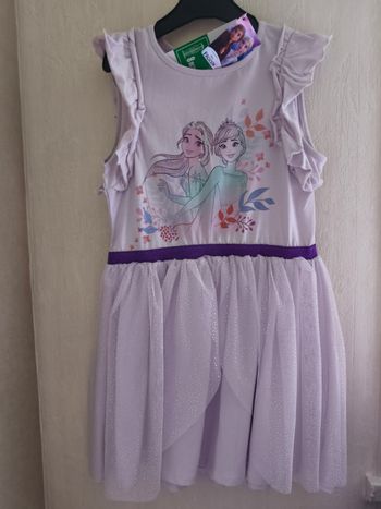 Robe Reine des Neiges mauve 8 ans