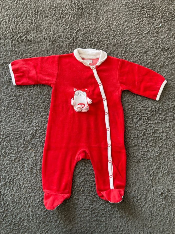 Pyjama 1P rouge 3 mois