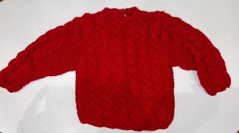 Pull rouge garçon Fait Main