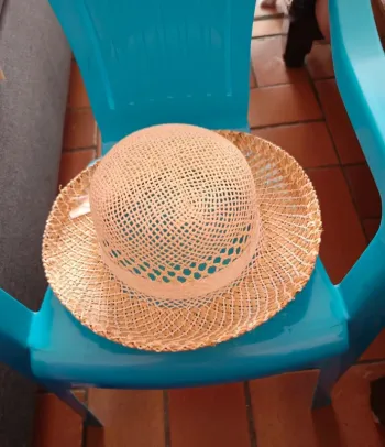Chapeau crochet et paille taille 50 cm