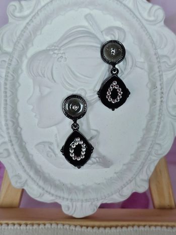 Boucles d oreilles avec zirconium, ikita, acier inoxydable hypoallergenique