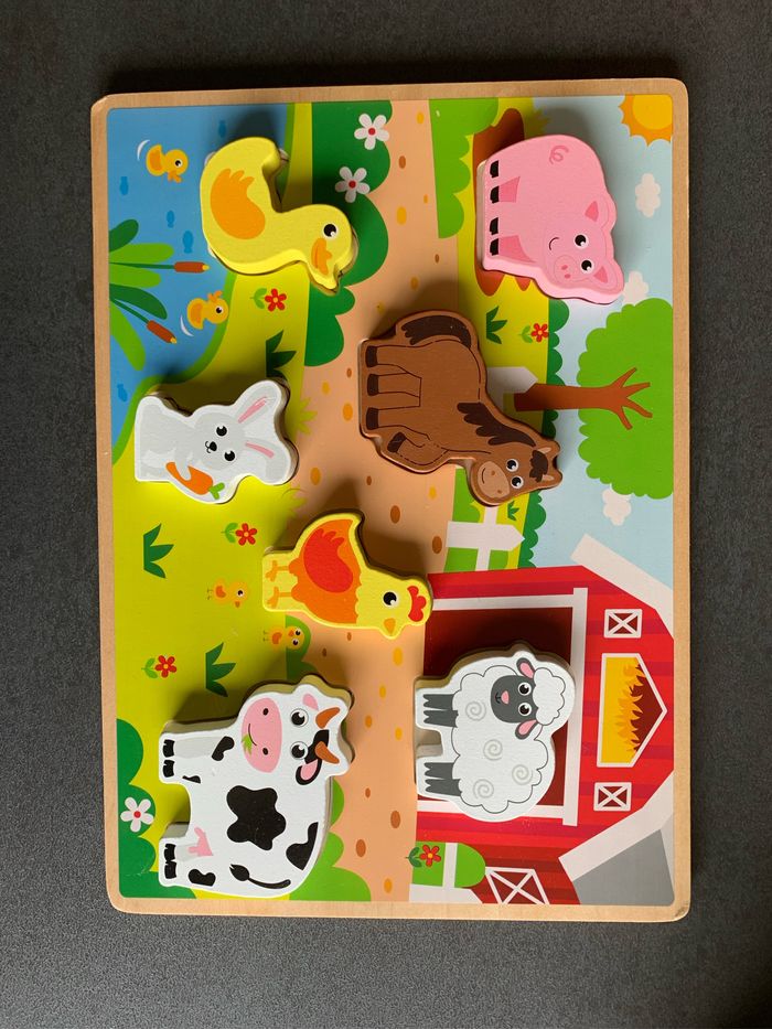 Puzzle bois animaux de la ferme