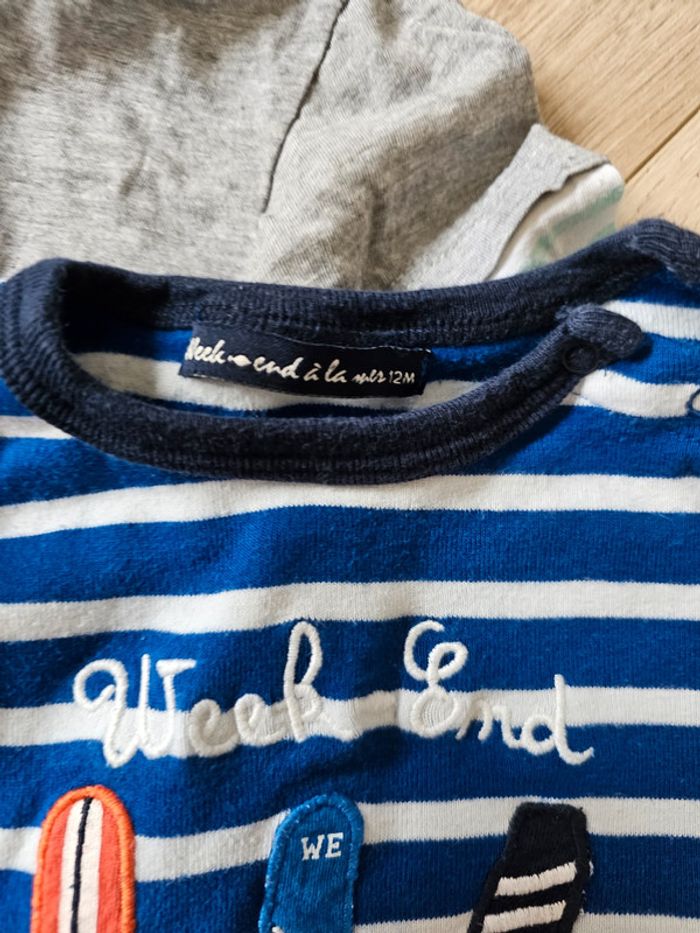 Lot 6 t shirt manches longues Impeccable 12 mois - photo numéro 2
