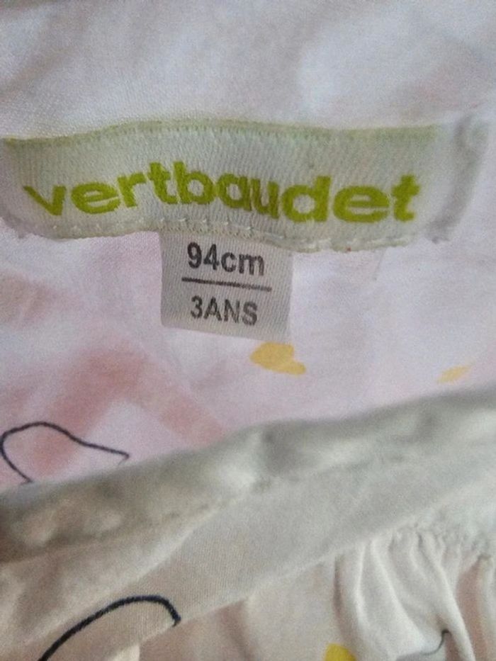 T-shirt léger style blouse motif cœur Vertbaudet taille 3 ans / 94 cm - photo numéro 6