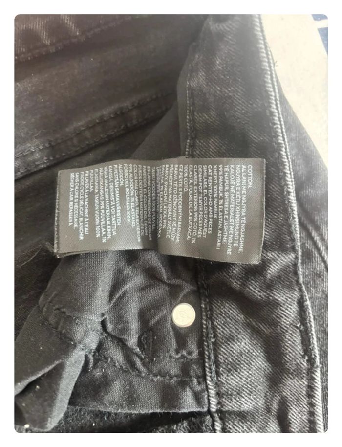 Jeans H&M taille 40 noir chiné regular fit coupe droite - photo numéro 5