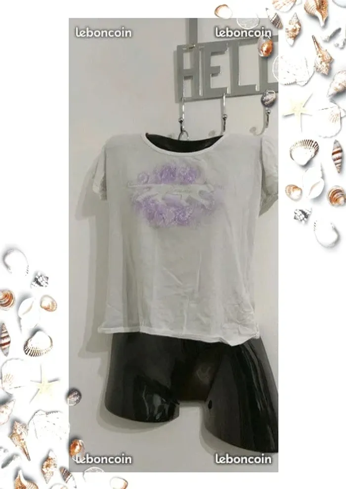 Tee shirt Airness blanc et violet taille S 36