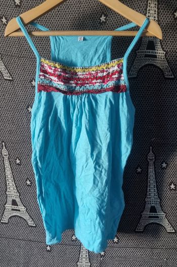 Débardeur turquoise à bretelles 12ans