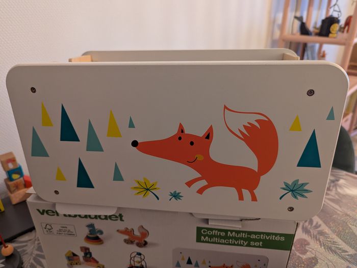 Vertbaudet Boîte bois multi activités renard - photo numéro 2