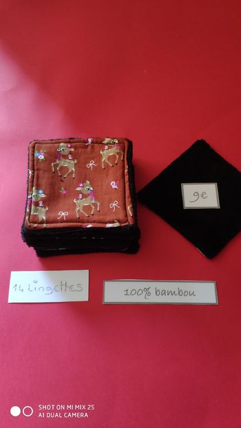 14 lingettes lavables, neuf