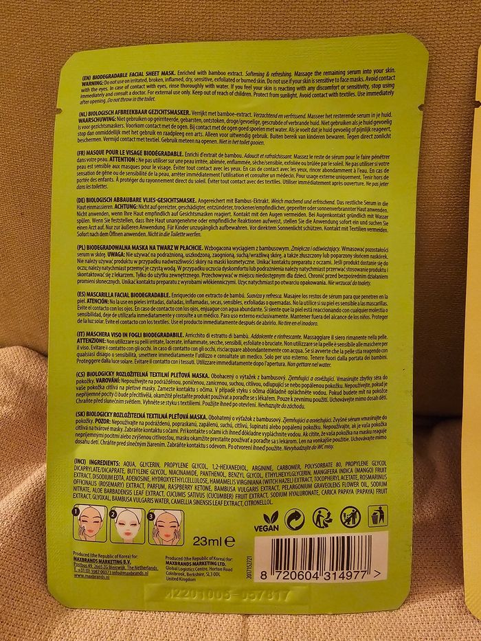 Face Sheet Mask – Bamboo Extract - photo numéro 2