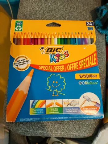 Lot de 24 crayons de couleur bic kids