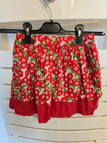 jupe rouge fleur Du pareil au même