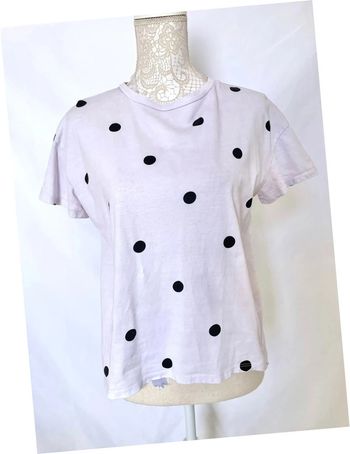 Tee-shirt blanc à pois