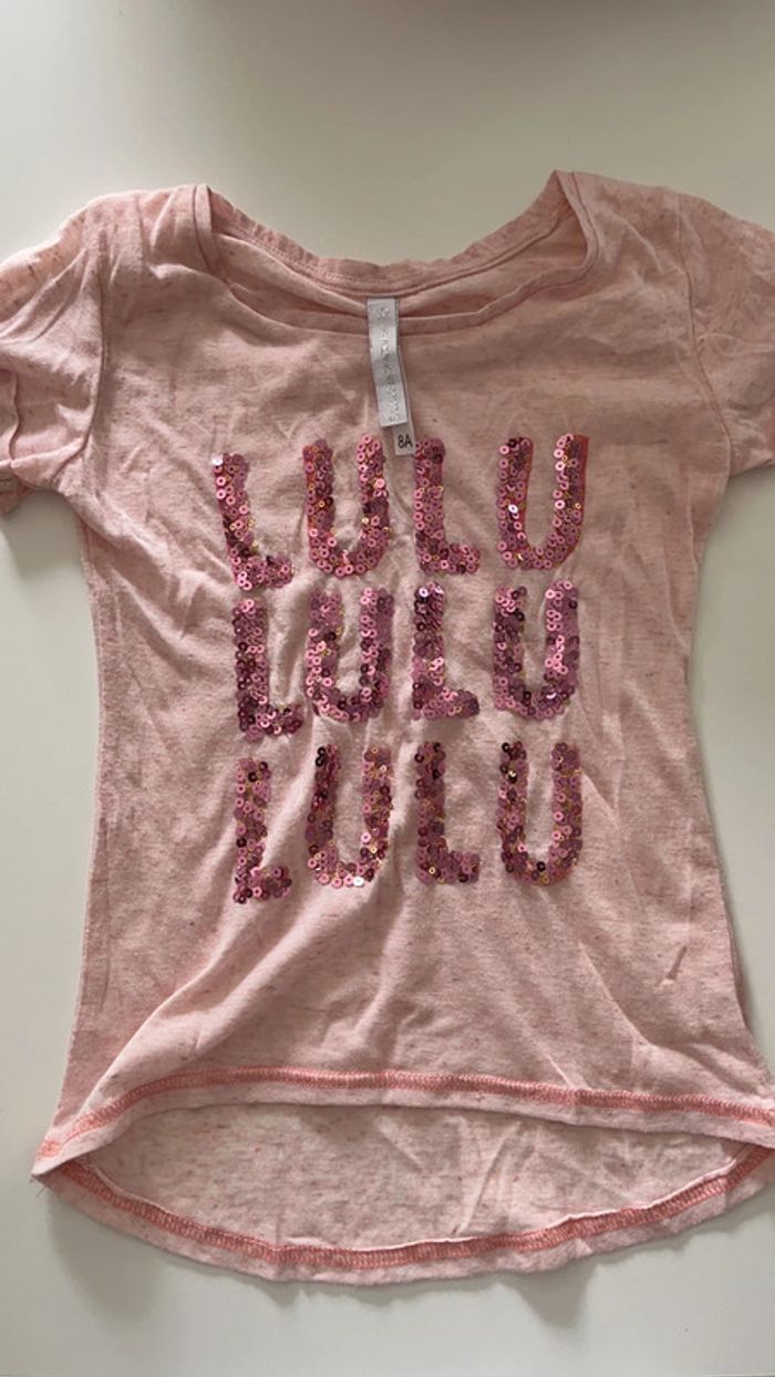 Teeshirt Lulu Castagnette fille rose 8 ans