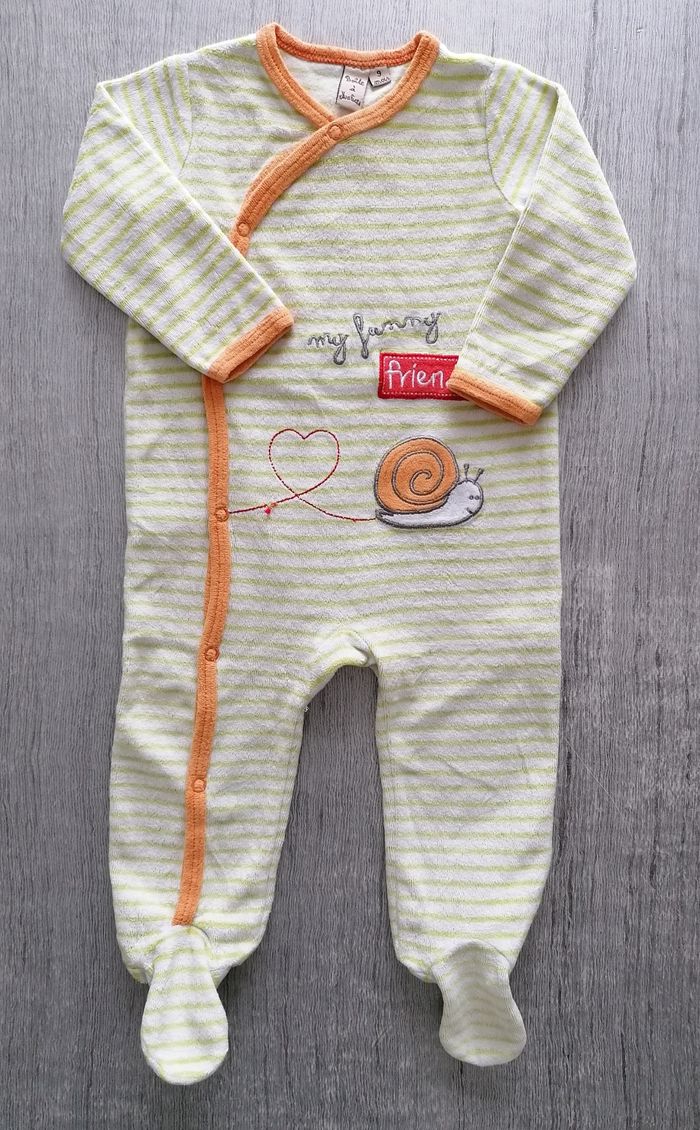 Pyjama rayé escargot mixte 9 mois