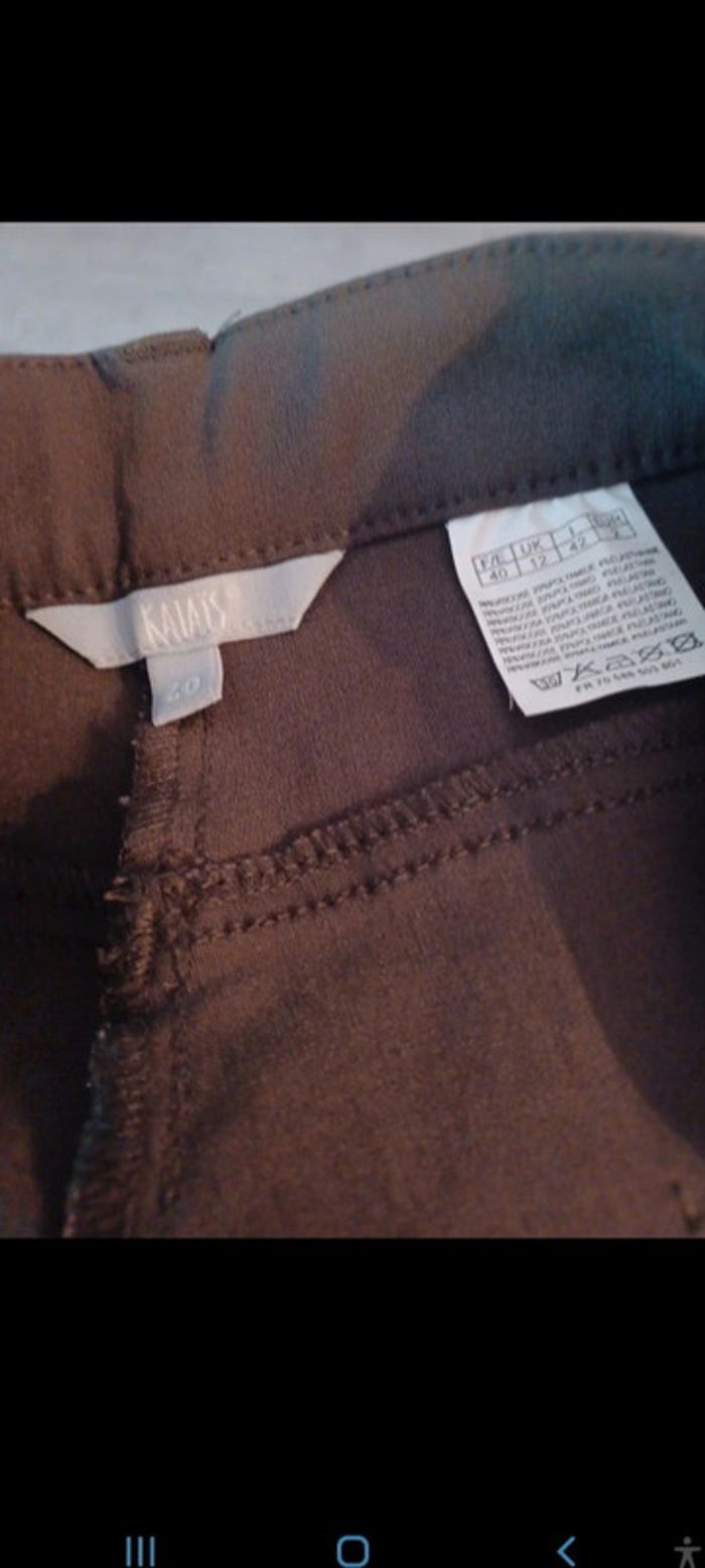 Pantalon stretch couleur chocolat Taille 40 neuf Kalais - photo numéro 4