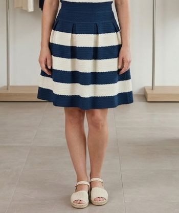 Jupe rayée marine et blanc