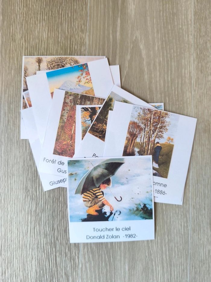 13 Cartes de nomenclature les tableaux d'Automne script