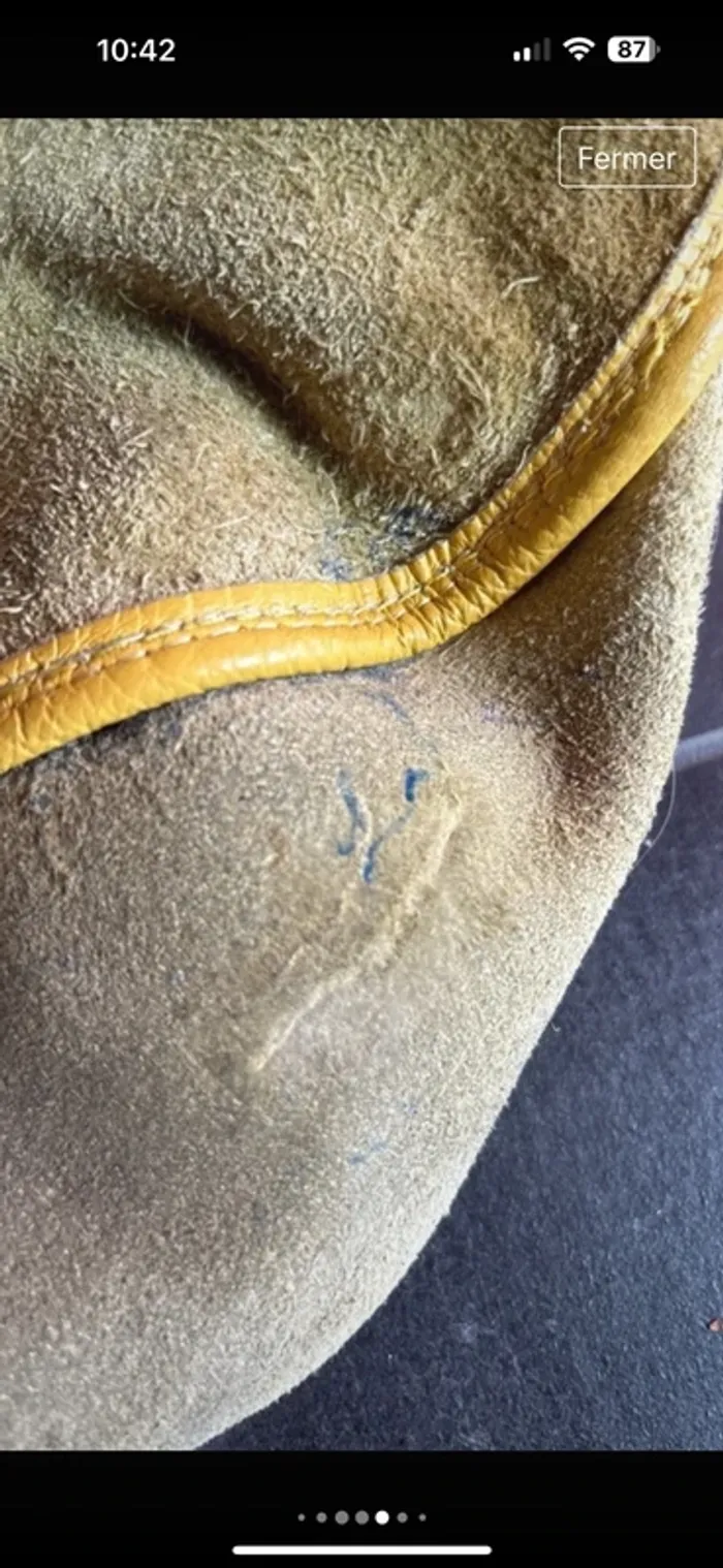 Véritable sac besace vintage #upla moutarde - photo numéro 15