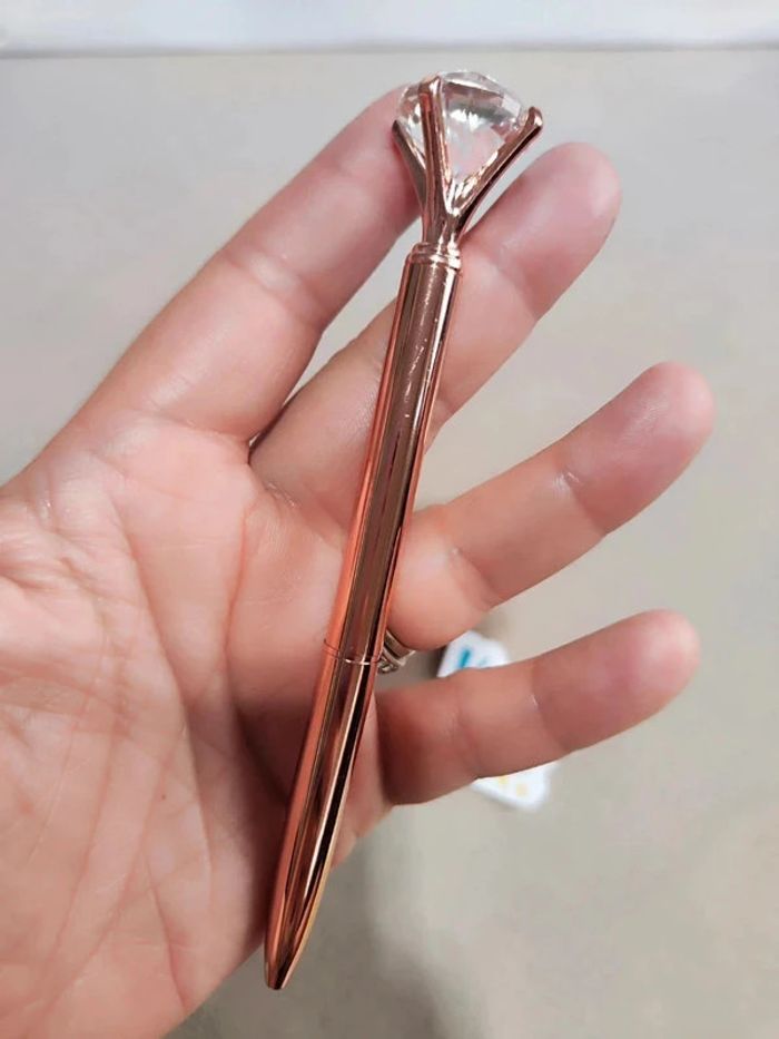 Stylo bic en métal avec diamant - photo numéro 6