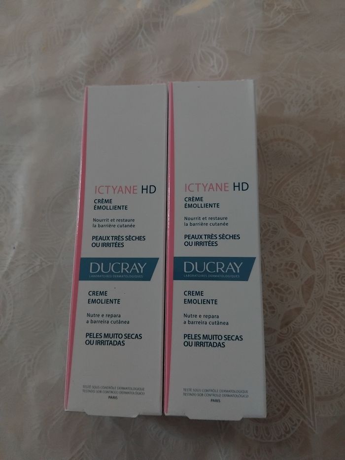 Ducray  ictiyane HD crème émolliente peaux très sèche a irrité lot de  2×50 ml 01/2027