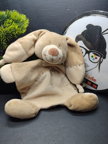 doudou plat chien lapin bastien nicotoy beige marron croix ancien Vintage Avion