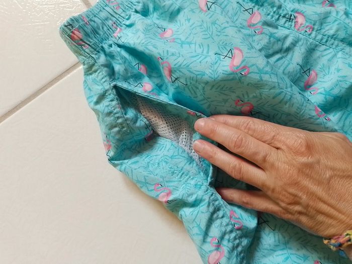 Short de plage femme Bleu ciel Motif flamands roses - photo numéro 10