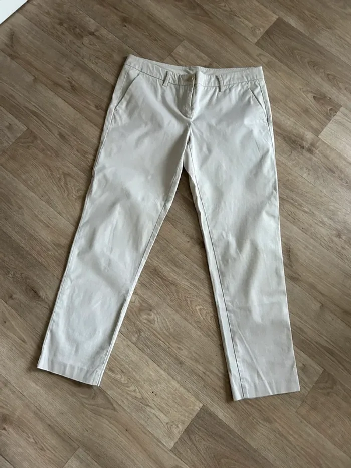 Benetton, pantalon beige, Chino, femme, taille 42