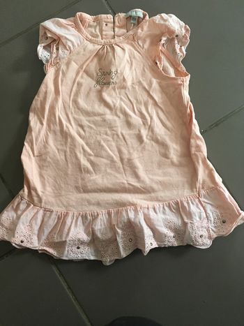 Robe fille corail grain de blé 24 mois