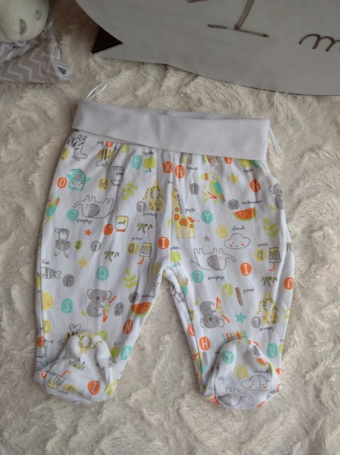 Pantalon avec pieds style sarouel legging Garçon 1 mois Animaux Baby club 100% coton - photo numéro 2