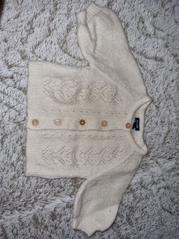 Gilet laine epais crème