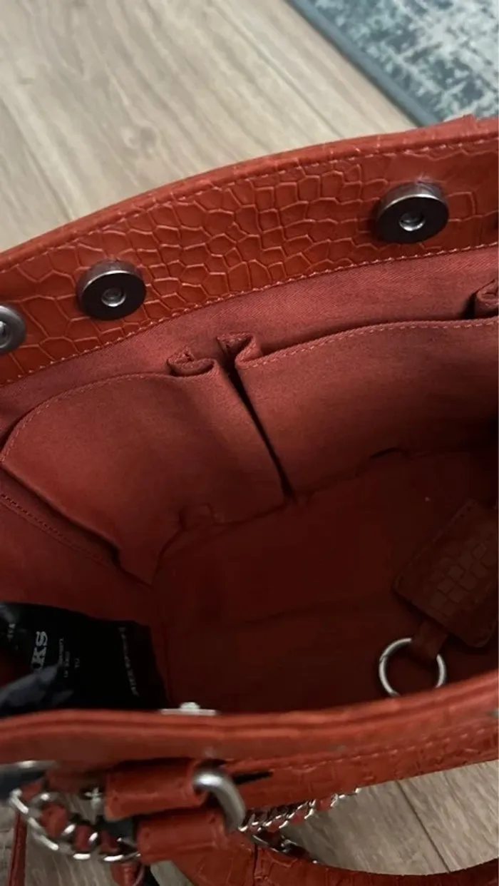 Sac cabas IKKS 1440 Small – Cuir d’agneau embossé croco - photo numéro 9