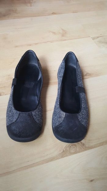 Ballerine bi matière cuir